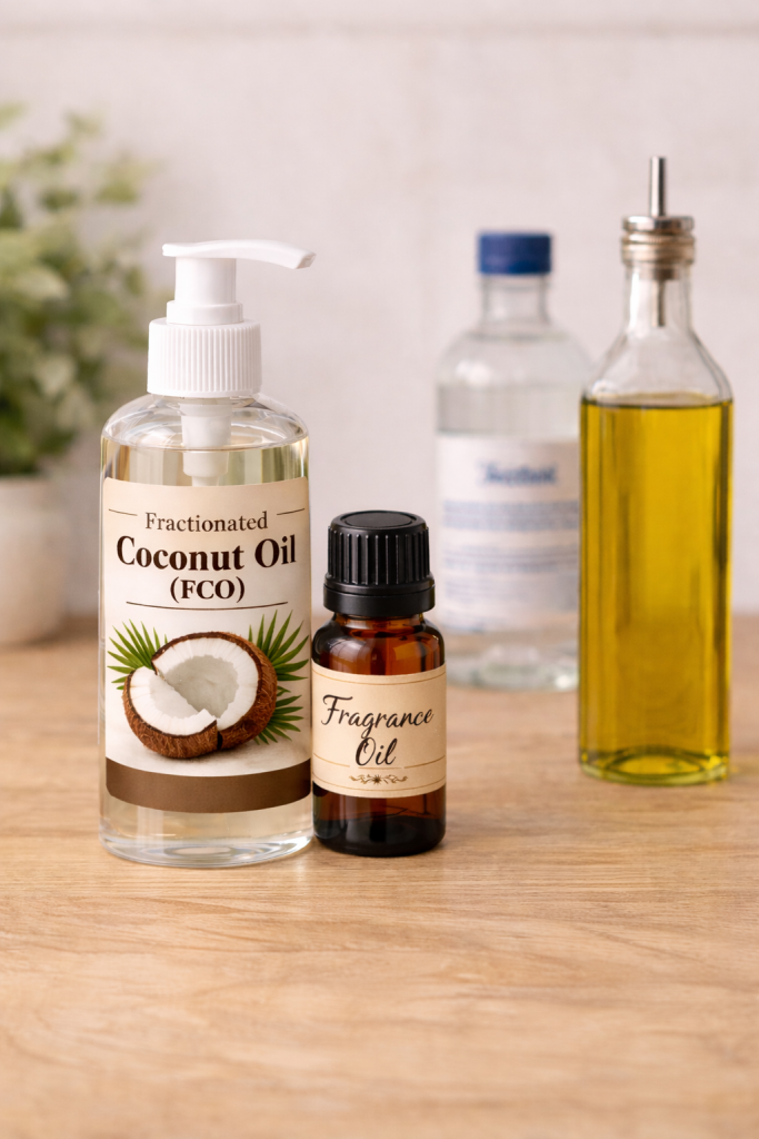 Fractionated coconut oil and other oils for DIY plug-in refills